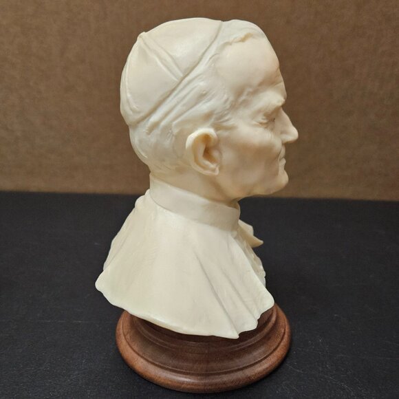 A. Santini Bust of Pope John Paul II on a Wood Base - Picture 3 of 13
